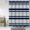 Vandarllin?TM Designs Navy Blue, Gray and White Kids Bathroom Fabric Bath Teen Stripe Shower Curtain-Standard Sizes 60X72 Inch view 2