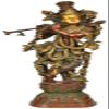Lord Krishna - Brass Statue view 1