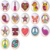 SET OF 17 KNOBS - Retro '70s by PP Flower Power Hippy Groovy Peace Love - DECORATIVE Ceramic Dresser Drawer PULLS Cabinet Cupboard KNOBS view 1
