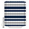 Vandarllin Designs Navy Blue, Gray and White Kids Bathroom Fabric Bath Teen Stripe Shower Curtain,Extra Long 72x84 Inch view 1