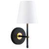 Tamb Wall Sconce with Fabric Shade | Antique Brass Hallway Light Fixture LL-SC201-AB view 1