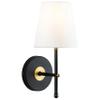 Tamb Wall Sconce with Fabric Shade | Antique Brass Hallway Light Fixture LL-SC201-AB view 2