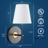 Tamb Wall Sconce with Fabric Shade | Antique Brass Hallway Light Fixture LL-SC201-AB view 3