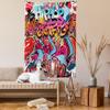 Ambesonne Graphic Tapestry, Hip Hop Street Culture Harlem New York City Wall Graffiti Art Spray Art Image, Wall Hanging for Bedroom Living Room Dorm Decor, 60" X 80", Pink Blue view 2