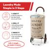 dbest products Stair Climber Laundry Trolley Dolly, Beige Laundry Bag Hamper Basket cart with wheels sorter view 3
