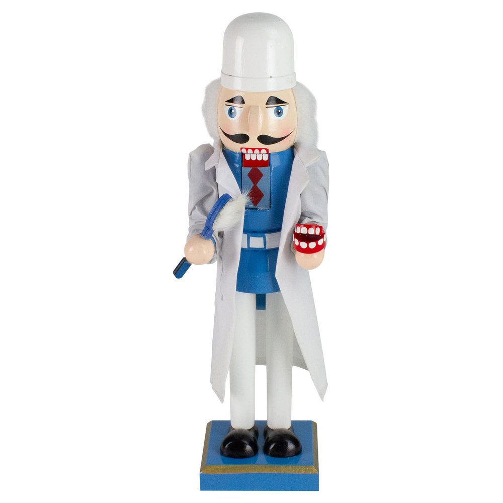 Nutcracker Factory 97152 14" Decorative Wooden Christmas Nutcracker Dentist with Toothbrush and Dentures