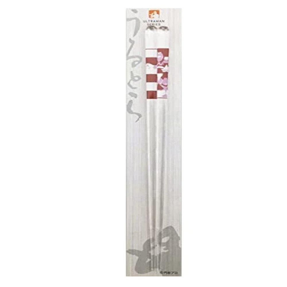 Aoba 523024 Chopsticks, Dishwasher Safe, Clear Chopsticks, Checkered Ultraman, Red, 9.1 inches (23 cm)
