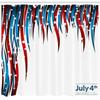 Ambesonne 4th of July Shower Curtain, Independence Day Themed Stars and Swirled Stripes Composition, Cloth Fabric Bathroom Decor Set with Hooks, 69" W x 84" L, Red White and Navy Blue view 2