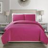 KingLinen Embossed Geometric Reversible Bedspread/Quilt/Coverlet with Sham Set (Hot Pink, Queen) view 1