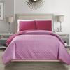 KingLinen Embossed Geometric Reversible Bedspread/Quilt/Coverlet with Sham Set (Hot Pink, Queen) view 2