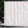 Ambesonne ABC Shower Curtain, Colorful Alphabet ABC Bubble Letters Doodle Style Fun Design, Cloth Fabric Bathroom Decor Set with Hooks, 69" W x 70" L, Pink Green view 3