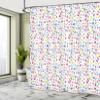 Ambesonne ABC Shower Curtain, Colorful Alphabet ABC Bubble Letters Doodle Style Fun Design, Cloth Fabric Bathroom Decor Set with Hooks, 69" W x 70" L, Pink Green view 4