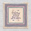 Ambesonne Tribal Tapestry, Inspirational Words Follow Your Dream and Arrows Aztec Framed Graphic Art Print, Wall Hanging for Bedroom Living Room Dorm Decor, 60" X 80", Tan Coral Blue view 1