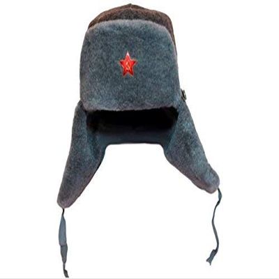 Russian Army Ushanka Authentic Winter Hat Soviet USSR Army Soldier Red Star WW2 (56 cm - Small)