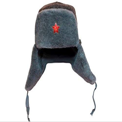 Russian Army Ushanka Authentic Winter Hat Soviet USSR Army Soldier Red Star WW2 (56 cm - Small)