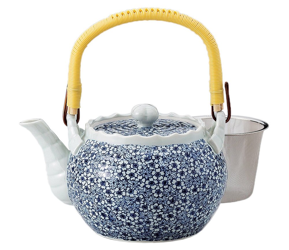 Arita Ware 468-11-433 Cherry Blossom No. 6 Earthenware Bottle (with Tea Strainer)