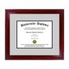 Perfect Cases Single Diploma Frame with Double Matting for 10" x 8" Tall Diploma with Cherry 1.5" Frame view 3
