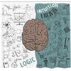 Ambesonne Modern Shower Curtain, Brain Image Left and Right Music Logic Art Side Science Print, Cloth Fabric Bathroom Decor Set with Hooks, 69" W x 75" L, White Teal view 2