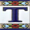 House Letters 3 inch. Handpainted House Letter Tiles for Signs, addresses and Names. Address Numbers for Houses. House Address Numbers and Letters. Design Design Flores Mini 2,87" x 1,38" (Letter T) view 1