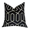 Plutus Brands Plutus Bengal Lattice Handmade Throw Pillow, 20" x 36", Black Cream view 1
