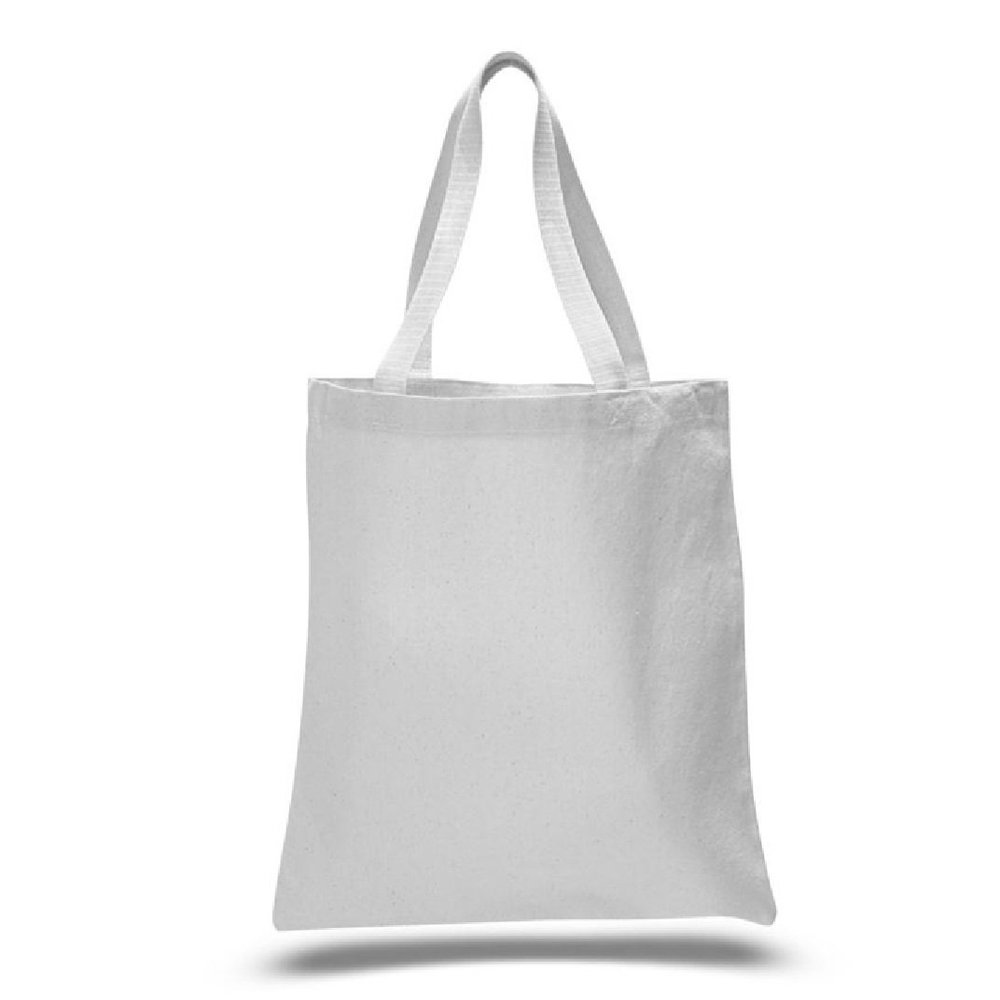 SHOPINUSA Buy Bulk ( 6 pack ) Great Price! Promotional / Custom Heavy Canvas Tote Bags (White)