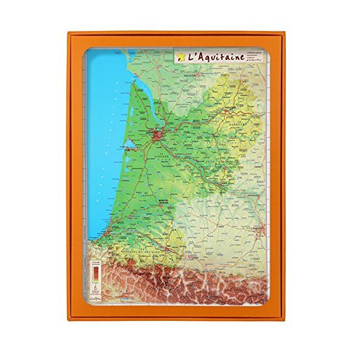 3D Map Aquitaine region (Bordeaux region) UR106MP