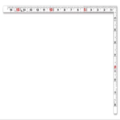 Shinwa Sokutei 11184 Curved Flat Pita, White, 1 Scale 6 Size / 50 cm Combined Scale
