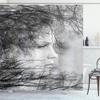 Ambesonne Black and White Shower Curtain, Woman Face Among Tree Branches Double Exposure Effect Print, Cloth Fabric Bathroom Decor Set with Hooks, 69" W x 84" L, White Charcoal Grey view 1