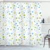 Ambesonne Abstract Shower Curtain, Blue and Green Bubble Like Circle and Dots Pattern Design Print, Cloth Fabric Bathroom Decor Set with Hooks, 69" W x 75" L, Pale Green Pale Blue view 1