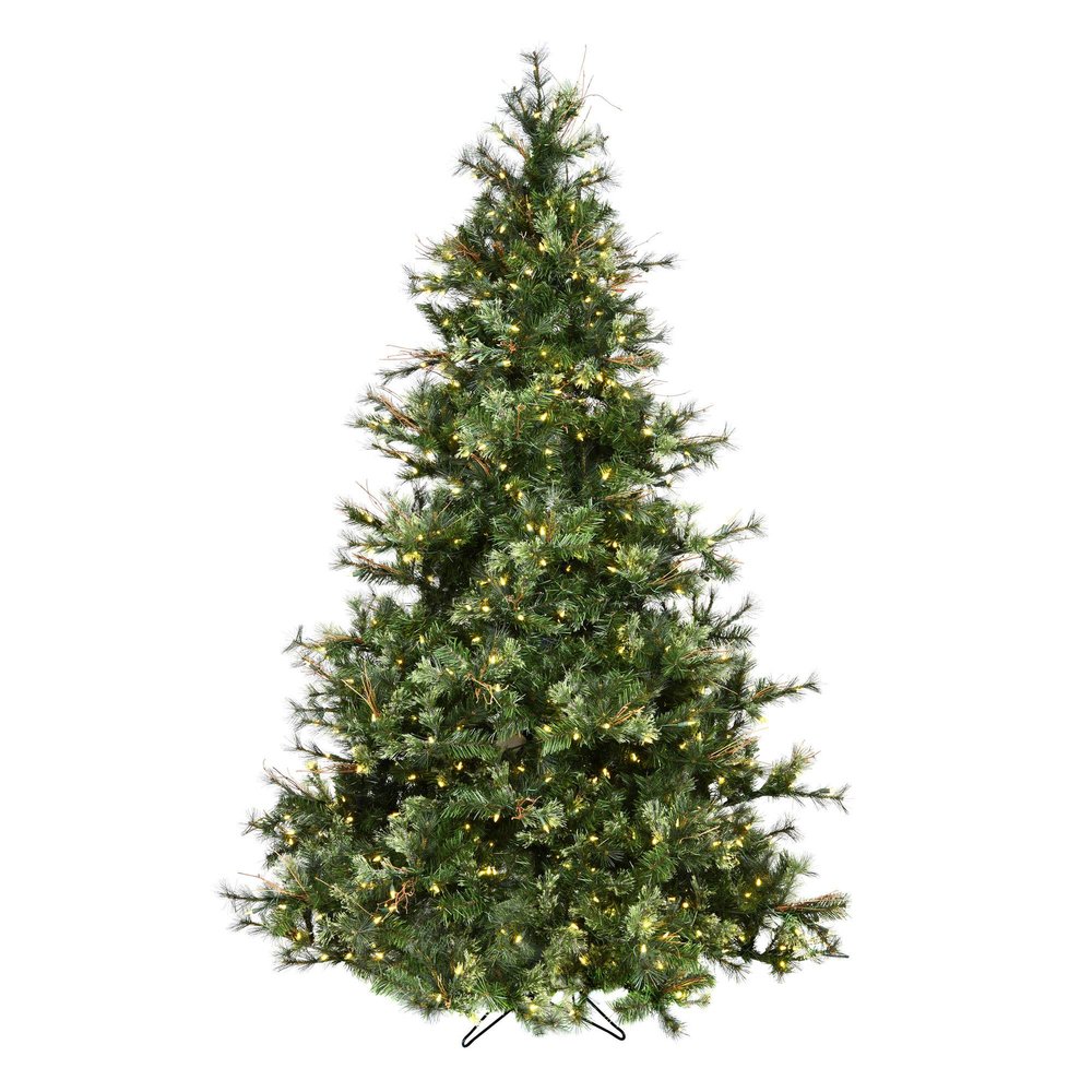 Vickerman 7.5' Mixed Country Pine Artificial Christmas Tree, Warm White Dura-Lit LED Lights - Faux Christmas Tree - Seasonal Indoor Home Decor
