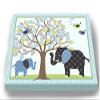 Whimsical Elephant & Lovebirds Garden - Checkerboard Stretched Canvas Nursery Decor - Wall Art That Makes a Memorable Baby Gift Idea - Wooden Frame Construction - Ready to Hang 24X30 view 3