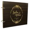 Custom Floral Wood Engraved Bride & Groom Advice Book Personalized Wedding Sign in Guest Book view 1