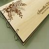 Wood Wooden Floral Engraved Bride & Groom Advice Book Personalized Rustic Wedding Guest Book view 3