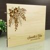 Wood Wooden Floral Engraved Bride & Groom Advice Book Personalized Rustic Wedding Guest Book view 4