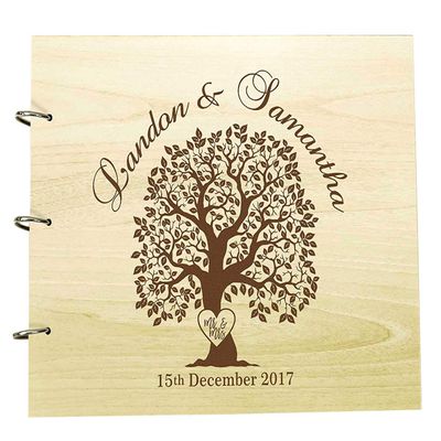 Darling Souvenir Mr and Mrs Personalized Name and Date Wedding Tree Guest Book Photo Albums Scrapbook