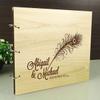 Personalized Wedding Rustic Guest Book Photo Album Custom Name Engraved Guest Book view 2