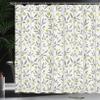 Ambesonne Floral Shower Curtain, Onion Flower Pattern with Circular Petals in Retro Graphic Design, Cloth Fabric Bathroom Decor Set with Hooks, 69" W x 70" L, Avocado Green Coconut view 3