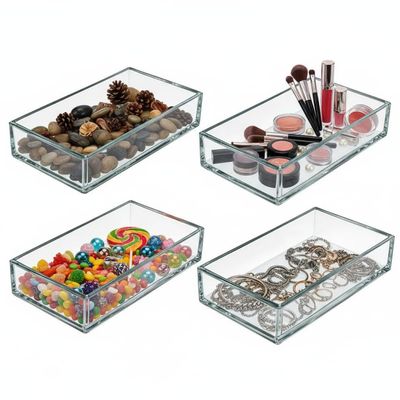 Azar Displays 556206  Large Deluxe Clear Tray, 12x6 (Pack of 4)