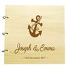 Wood Wooden Name Engraved Advice Book Custom Rustic Wedding Guest Book view 1