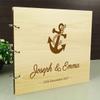 Wood Wooden Name Engraved Advice Book Custom Rustic Wedding Guest Book view 2