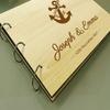 Wood Wooden Name Engraved Advice Book Custom Rustic Wedding Guest Book view 4
