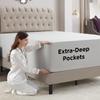 Empyrean Light Grey Extra Deep Pocket Fitted Sheet Full Size, Hotel Luxury Deep Pocket Full Size Fitted Sheet Only Easily Fits 18 to 24 Inch Mattress, Soft, Wrinkle-Free with Corner Straps view 3
