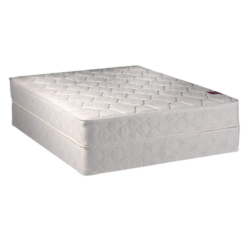 Dream Solutions USA Legacy Full Extra Long 54"x80"x8" Mattress and Low Profile Box Spring Set - Fully Assembled, Good for Your Back, One Sided - None Flip