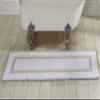 Better Trends 100% Cotton Hotel Collection Bath Mats, White & Sand Bath Mat - Tufted, Reversible & Absorbent & Machine Washable Bath Mats Runner for Tub, Shower, and Bath Room, 20" x 60" view 1
