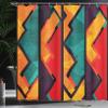 Ambesonne Modern Shower Curtain, Geometric Contemporary Art Design Black Bold Zig Zag Borders Pattern, Cloth Fabric Bathroom Decor Set with Hooks, 69" W x 75" L, Teal Orange Marigold view 3