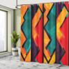 Ambesonne Modern Shower Curtain, Geometric Contemporary Art Design Black Bold Zig Zag Borders Pattern, Cloth Fabric Bathroom Decor Set with Hooks, 69" W x 75" L, Teal Orange Marigold view 4