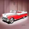 1956 FORD FAIRLANE CONVERTIBLE RED & WHITE - ENTRY LEVEL - ART PRINT POSTER BY ARTIST DANNY WHITFIELD - SIZE 20 X 30 view 1