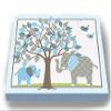 Whimsical Elephant & Lovebirds Garden - Checkerboard Stretched Canvas Nursery Decor - Wall Art That Makes a Memorable Baby Gift Idea - Wooden Frame Construction - Ready to Hang 24X30 view 3