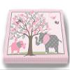 Whimsical Elephant & Lovebirds Garden - Checkerboard Stretched Canvas Nursery Decor - Wall Art That Makes a Memorable Baby Gift Idea - Wooden Frame Construction - Ready to Hang 20X24 view 3