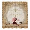 Ambesonne Fantasy Shower Curtain, Elf Pixie Sitting Lace Petals with Butterfly Shabby Form Art Print, Cloth Fabric Bathroom Decor Set with Hooks, 69" W x 75" L, Tan Beige Maroon view 2